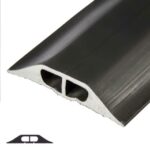 Superior Black Floor Cable Tidy Protector - Best Quality Cover for Permanent Use - Double Channel 15mm x 10mm + 15mm x 10mm - Black